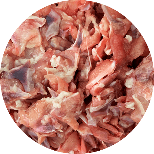 Chicken with bone scraps